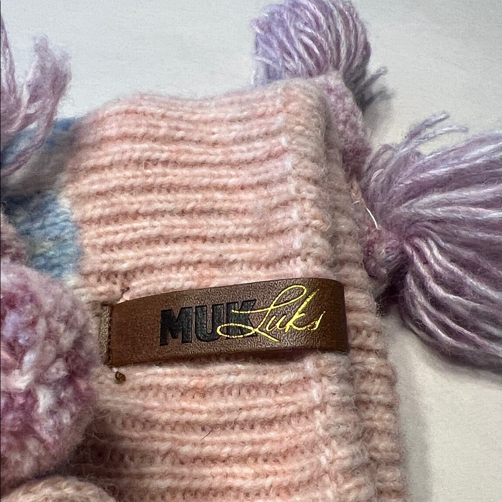 Muk Luks Pink and Purple Knit Scarf